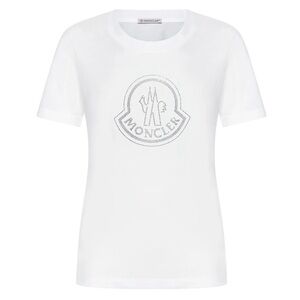 Moncler White Logo Short Sleeve Tee